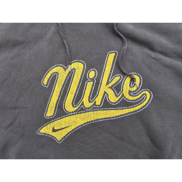 VTG Y2K Nike Silver Tag Vintage Sweatshirt Center Spellout Mens XL Faded Black - Picture 2 of 10